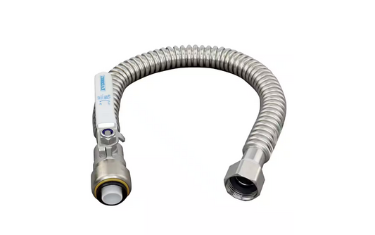Everbilt 3/4 in. PTC x 3/4 in. FIP x 18 in. Corrugated Stainless Steel Water Heater Connector with Ball Valve