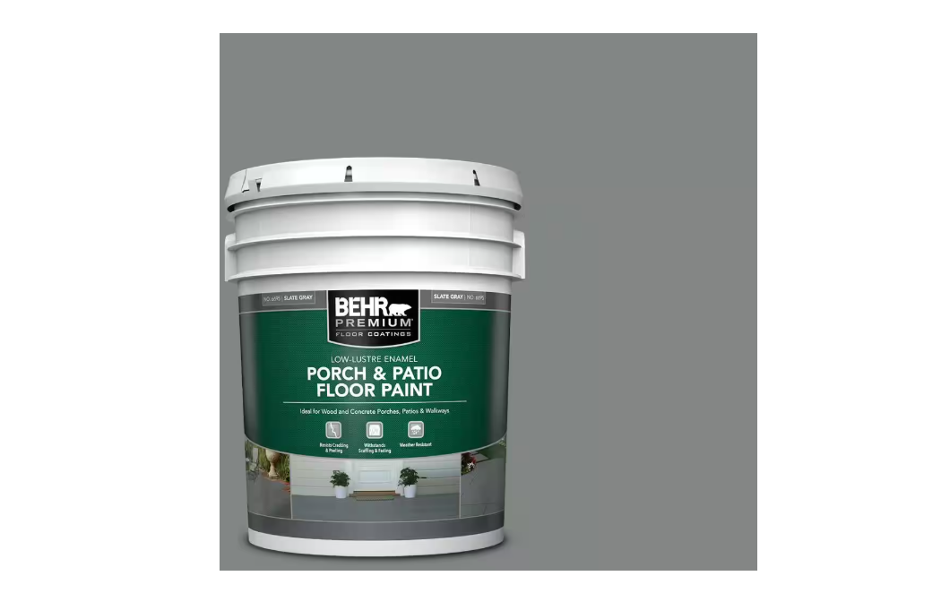 BEHR PREMIUM 5 gal. PFC-63 Slate Gray Low-Lustre Enamel Interior/Exterior Porch and Patio Floor Paint