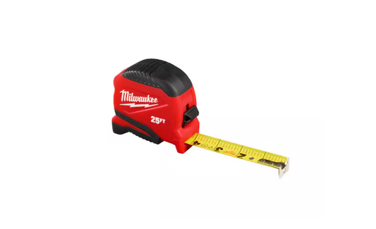 Milwaukee 25 ft. Compact Tape Measure with Fractional Scale