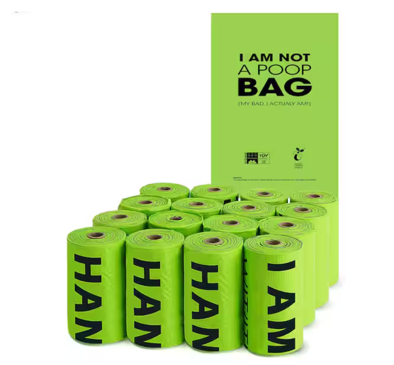 Misopily Compostable Dog Poop Bags, 240-Count (16-Rolls), Leak Proof and Unscented, Easy Open and Tear, 9 x 13 in., Green