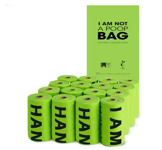 Misopily Compostable Dog Poop Bags, 240-Count (16-Rolls), Leak Proof and Unscented, Easy Open and Tear, 9 x 13 in., Green