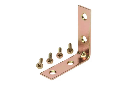Everbilt (4-Pack) 2 in. Satin Brass Corner Brace