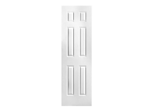Masonite 24 in. x 80 in. 6 Panel Textured Hollow Core Primed Composite Interior Door Slab