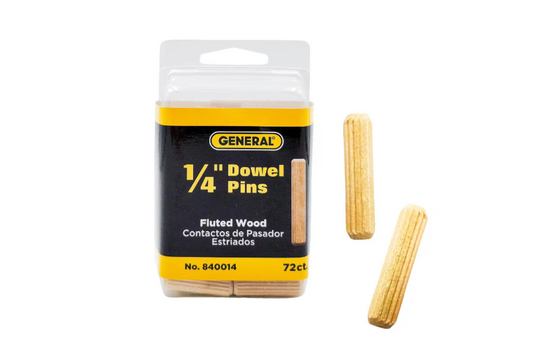 General Tools 1.13 in. x 1/4 in. Fluted Dowel Pins