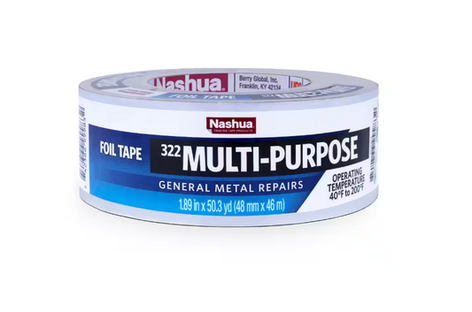 Nashua Tape 1.89 in. x 50 yd. 322 Multi-Purpose HVAC Foil Sealer Duct Tape|