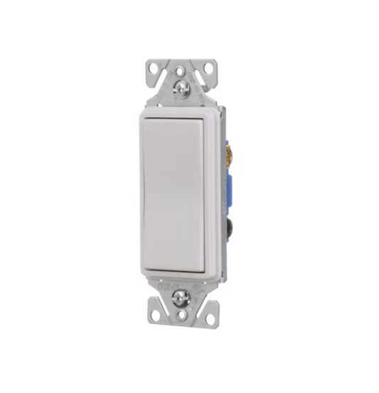 Eaton 15-amp 3-way Illuminated Rocker Light Switch , White