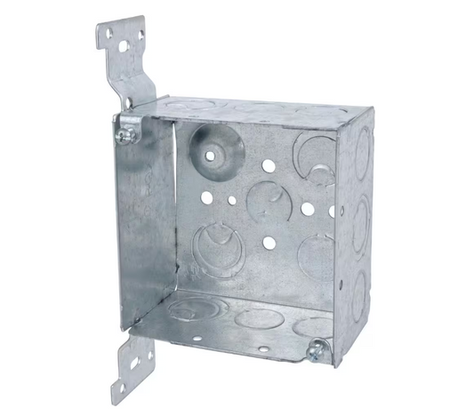Steel City 4 in. Metallic Square Box with CV Bracket (52171CV1234-25R)
