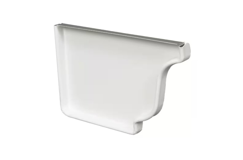 Amerimax Home Products 5 in. White Aluminum K-Style Left End Cap