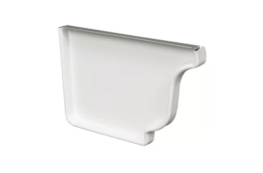 Amerimax Home Products 5 in. White Aluminum K-Style Left End Cap