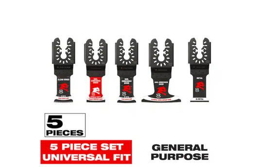 DIABLO Universal Fit Wood and Metal Bi-Metal & Carbide Oscillating Blade Set (5-Piece)