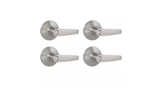 Defiant Olympic Stainless Steel Bed/Bath Door Lever (4-Pack)