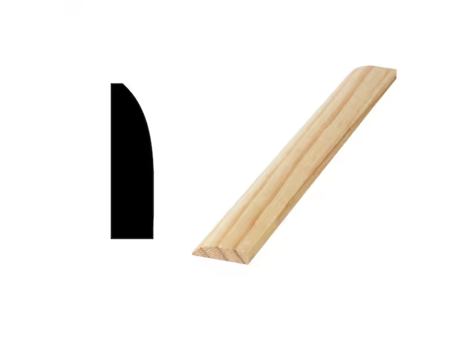Woodgrain Millwork LWM 856 3/8 in. x 1-1/4 in. x 84 in. Solid Pine Door and Window Stop Molding