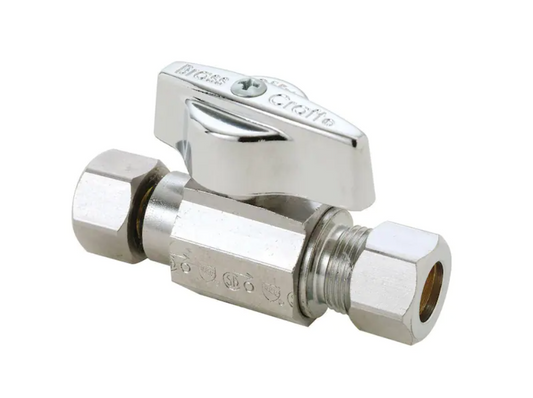BrassCraft 3/8 in. Female Compression Inlet x 3/8 in. Compression Outlet 1/4-Turn Straight Ball Valve