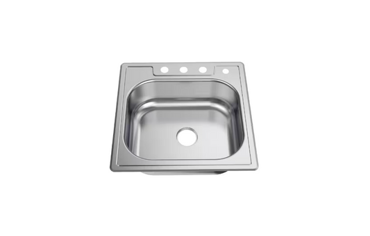 Glacier Bay 25 in. Drop-in Single Bowl 22 Gauge Stainless Steel Kitchen Sink