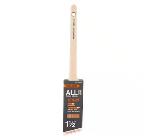 Premium 1.5 in. Polyester Trylon Thin Angled Sash Paint Brush