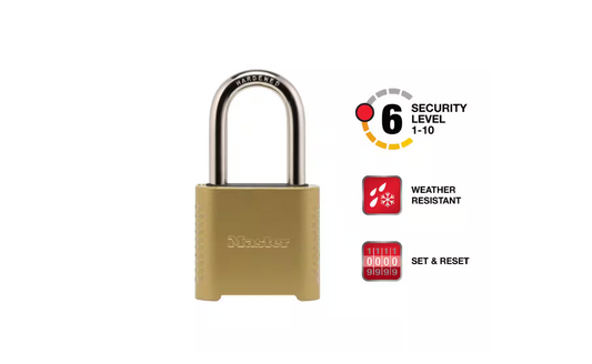 Master Lock Outdoor Combination Lock, 1-1/2 in. Shackle, Resettable