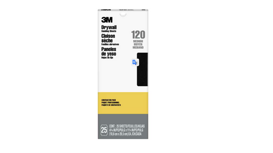 3M Drywall Sanding Sheets 4 3/16 in. x 11 1/4 in. 120 Grit Fine (25-Pack)