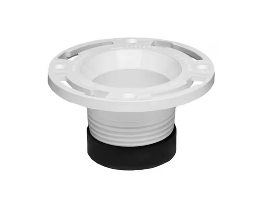 Oatey 4 in. PVC Twist-N-Set Open Toilet Flange
