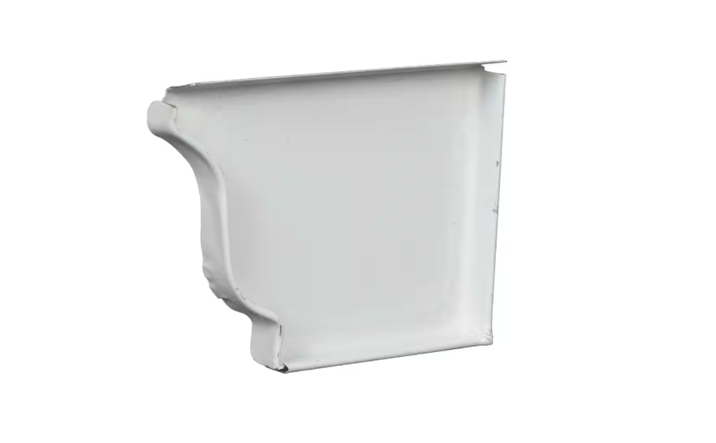 Amerimax Home Products 6 in. White Aluminum K-Style Right End Cap