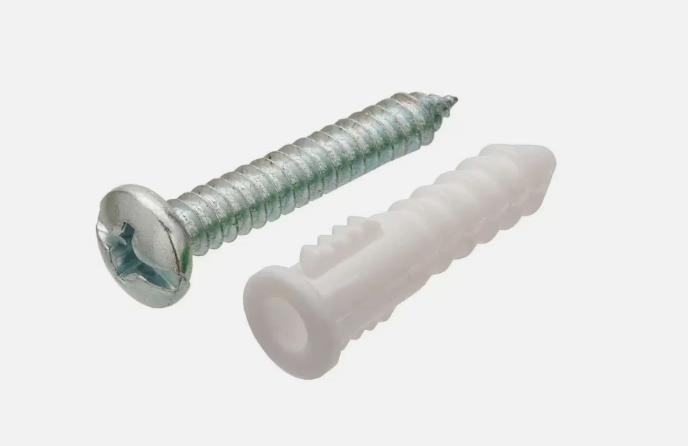 EVERBILT#8-10 x 1 in. Plastic Pan-Head Combo-Drive Anchors with Screws (50-Pack)