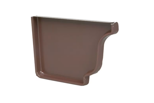 Amerimax Home Products 5 in. Brown Aluminum K-Style Left End Cap