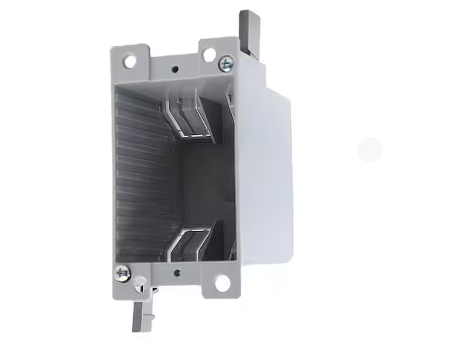 Cantex Old Work 1-Gang 14 cu. in. Electrical Outlet Box and Switch Box with EZ Mount Clamps and Wire Clamps, Gray
