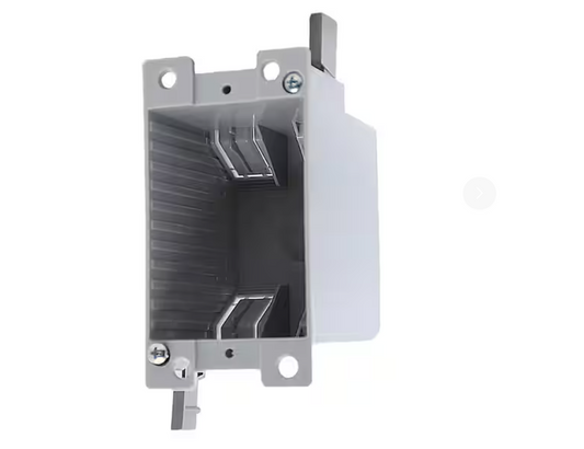 Cantex Old Work 1-Gang 14 cu. in. Electrical Outlet Box and Switch Box with EZ Mount Clamps and Wire Clamps, Gray