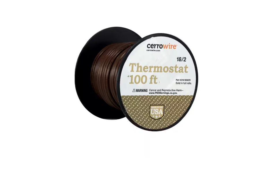 100 ft. 18/2 Brown Solid Copper CL2R Thermostat Wire