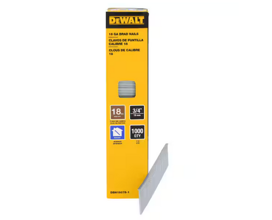 DEWALT 3/4 in. x 18-Gauge Glue Collated Straight Brad Nails (1000-Pack)