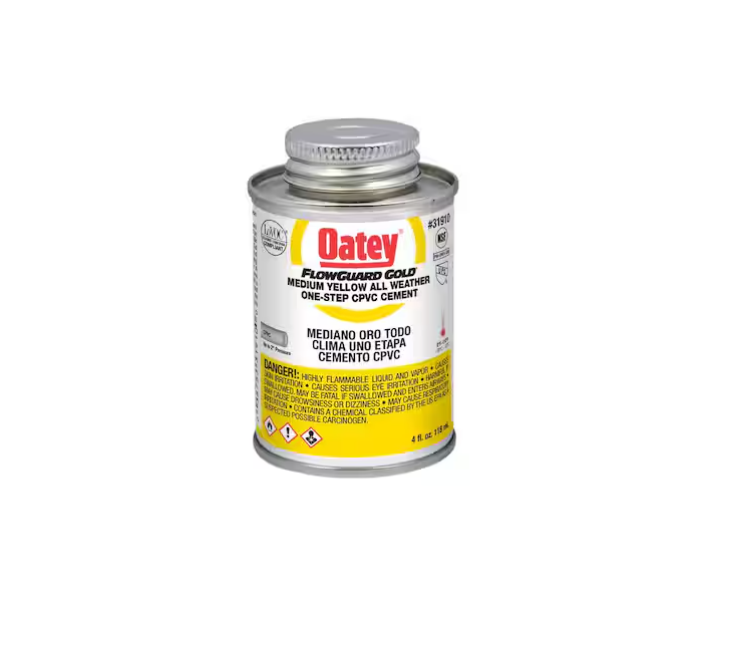 Oatey FlowGuard Gold One-Step 4 oz. Medium Yellow All-Weather CPVC Cement