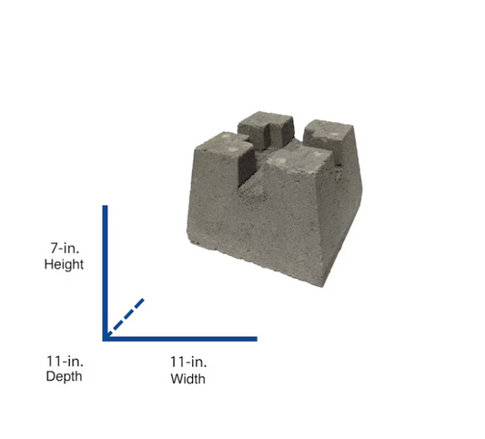 11-in W x 7-in H x 11-in L Concrete Deck Block