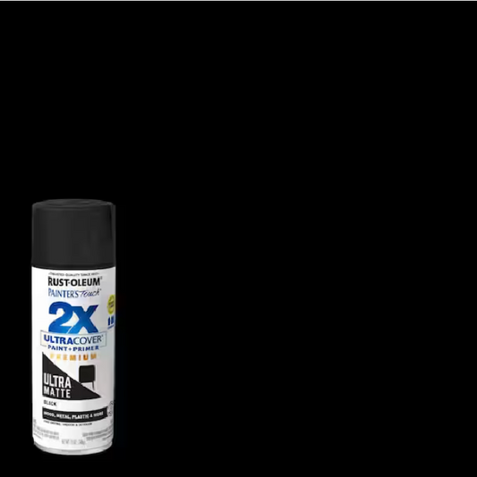 Rust-Oleum Painter's Touch 2X 12 Oz. Matte Black Ultra Cover General Purpose Spray Paint