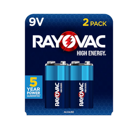 Rayovac High Energy Alkaline 9-Volt Batteries 2 -Pack