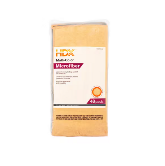 HDX 16 in. x 16 in. Multi-Purpose Microfiber Towel (48-Pack)