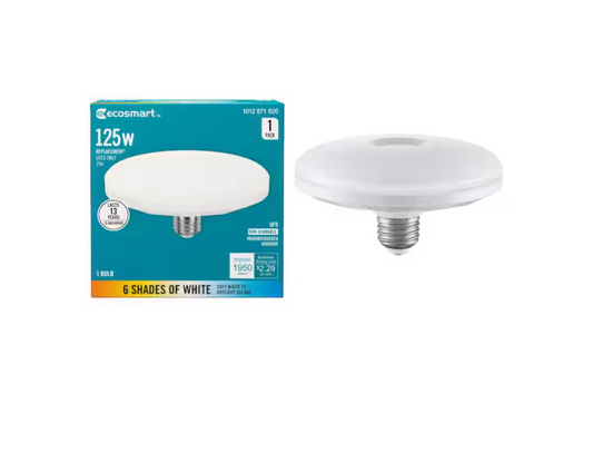 EcoSmart 125-Watt Equivalent Wide Surface E26 Base Non-Dimmable LED Light Bulb with Selectable Color Temperature (1-Pack)