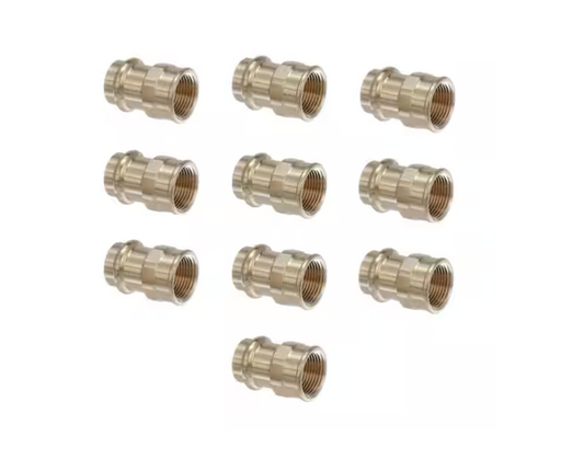 Viega ProPress 1/2 in. Press x 1/2 in. FPT Zero-Lead Bronze Adapter (10-Pack)