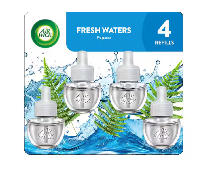 Air Wick 0.67 oz. Fresh Waters Scented Oil Plug-In Automatic Air Freshener Refill (4-Refills)