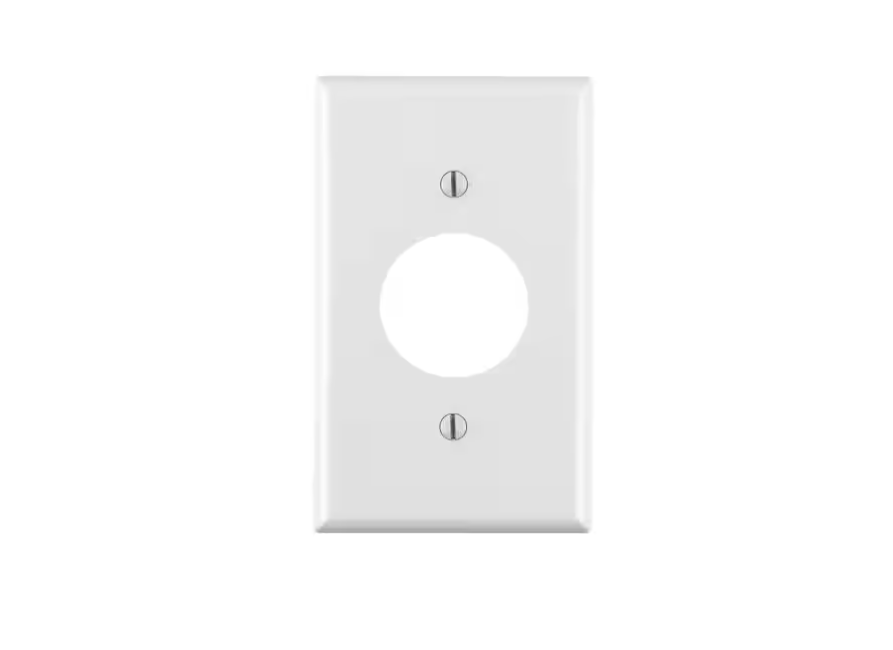 Leviton 1-Gang White Single Outlet/Receptacle Plastic Standard Wall Plate (1-Pack) 88004-W