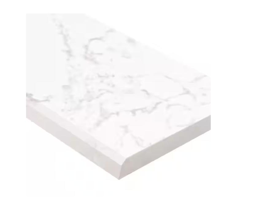 MSI Carrara White 6 in. x 73 in. Polished Engineered Marble Single Beveled Threshold Tile (6.08 lin. ft. /Each)