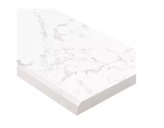 MSI Carrara White 6 in. x 73 in. Polished Engineered Marble Single Beveled Threshold Tile (6.08 lin. ft. /Each)