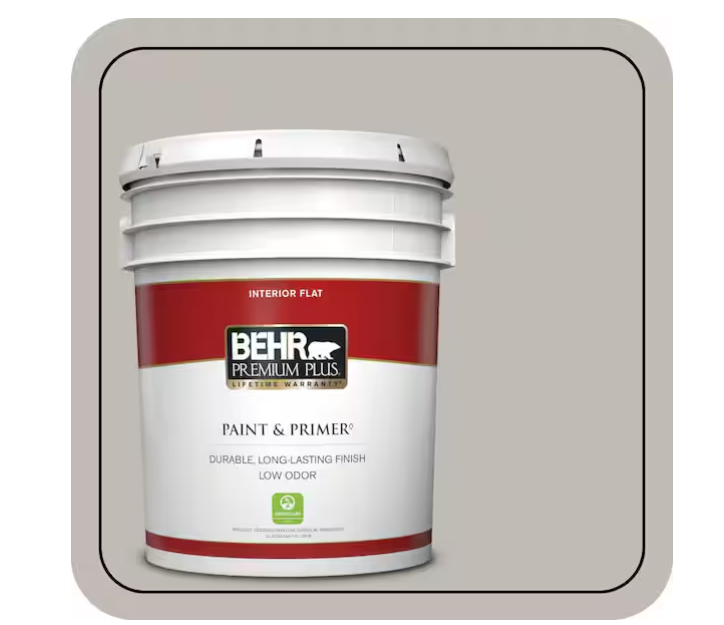 BEHR PREMIUM PLUS 5 gal. #MQ6-23 Pumice Flat Low Odor Interior Paint & Primer