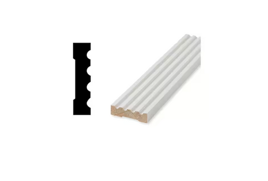 Woodgrain Millwork WG 1800 9/16 in. x 2-1/4 in. Primed Finger-Jointed Fluted Door and Window Casing