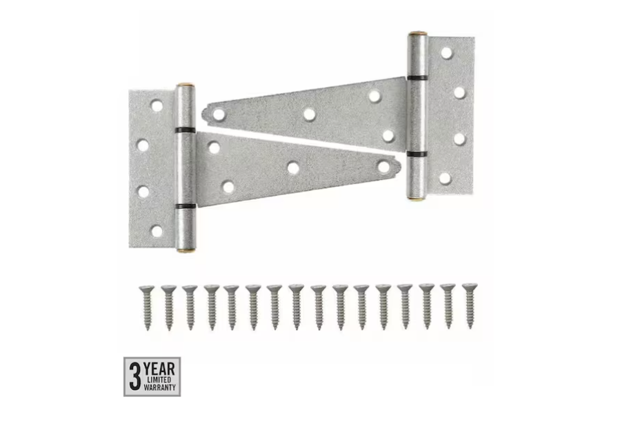 Everbilt (2-Pack) 6 in. Standard Galvanized Heavy-Duty Tee Hinge
