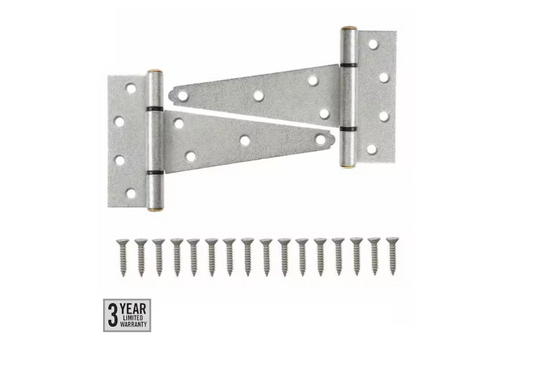Everbilt (2-Pack) 6 in. Standard Galvanized Heavy-Duty Tee Hinge