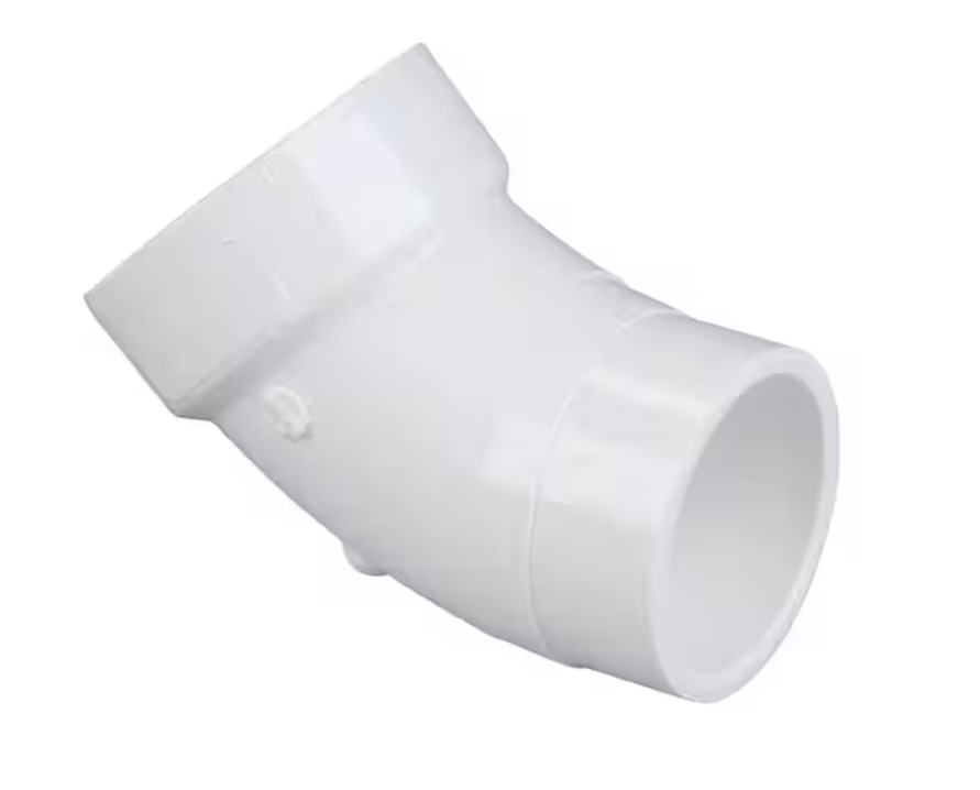 NIBCO 4 in. PVC DWV 45-Degree Spigot x Hub Street Elbow Fitting