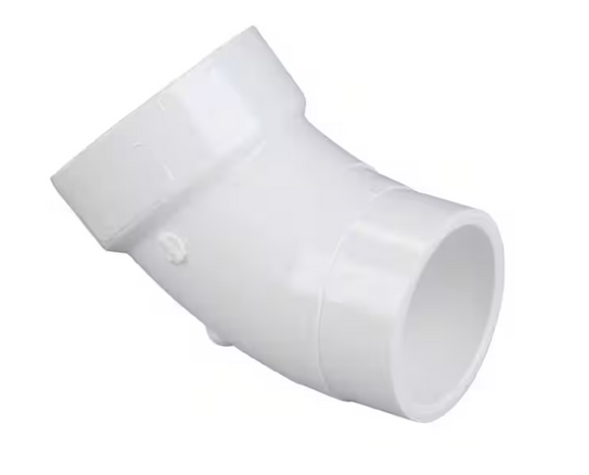 NIBCO 4 in. PVC DWV 45-Degree Spigot x Hub Street Elbow Fitting