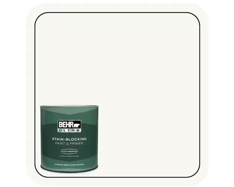 BEHR ULTRA 1 qt. Ultra Pure White Extra Durable Semi-Gloss Enamel Interior Paint & Primer