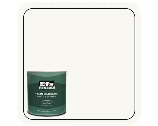 BEHR ULTRA 1 qt. Ultra Pure White Extra Durable Semi-Gloss Enamel Interior Paint & Primer