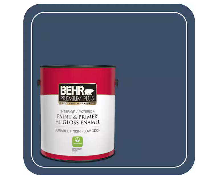 BEHR PREMIUM PLUS 1 gal. #M510-7 Inked Hi-Gloss Enamel Interior/Exterior Paint & Primer