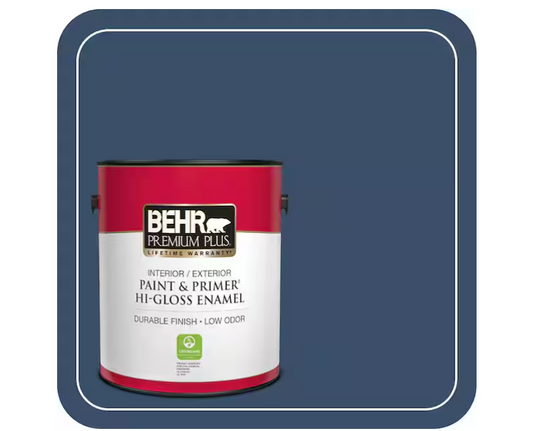 BEHR PREMIUM PLUS 1 gal. #M510-7 Inked Hi-Gloss Enamel Interior/Exterior Paint & Primer